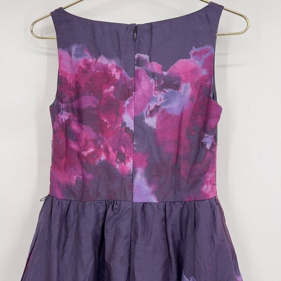 Lela Rose for Neiman Marcus x Target Cocktail Purple Floral Fit & Flare Dress 4 - Picture 5 of 11